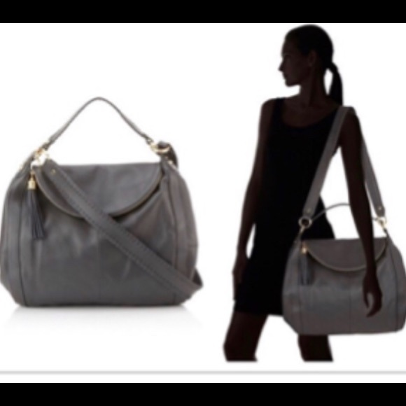 New Onna Ehrlich Gray Leather “Rachel” Bag - Picture 4 of 8